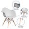 Merrick Lane Alda Series Polypropylene Accent Chair with Gently Curved Arms and Metal Braced Wooden Legs